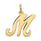 14K Gold Polished Fancy Initial Letter M Charm Pendant Jewerly 20mm x 11mm